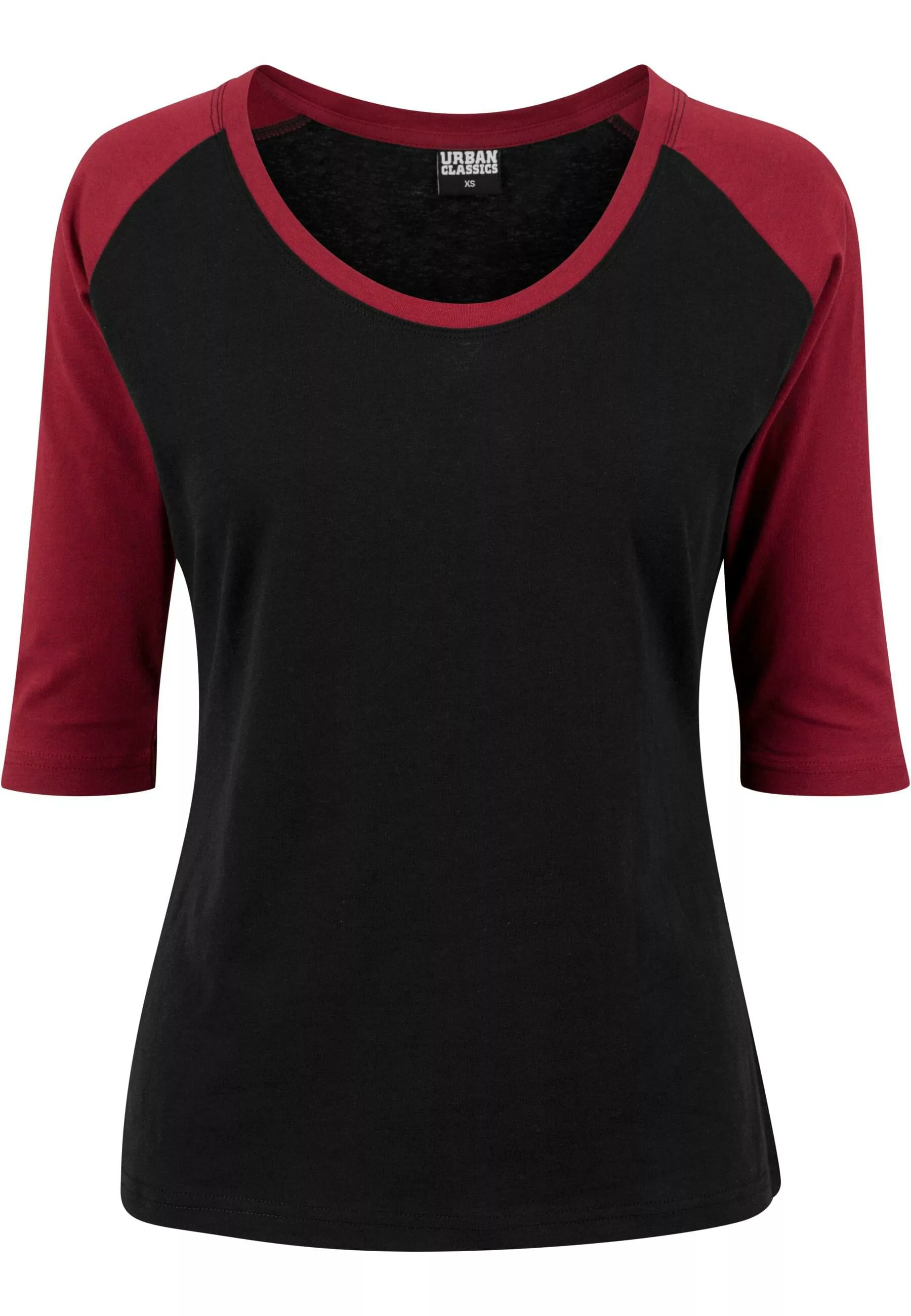 URBAN CLASSICS Kurzarmshirt "Urban Classics Damen Ladies 3/4 Contrast Ragla günstig online kaufen