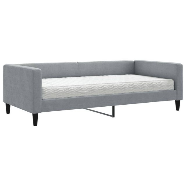 vidaXL Bett Tagesbett mit Matratze Hellgrau 100x200 cm Stoff günstig online kaufen