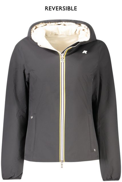 K-Way Outdoorjacke Reversible Damenjacke Schwarz/Beige mit Kapuze und Tasch günstig online kaufen