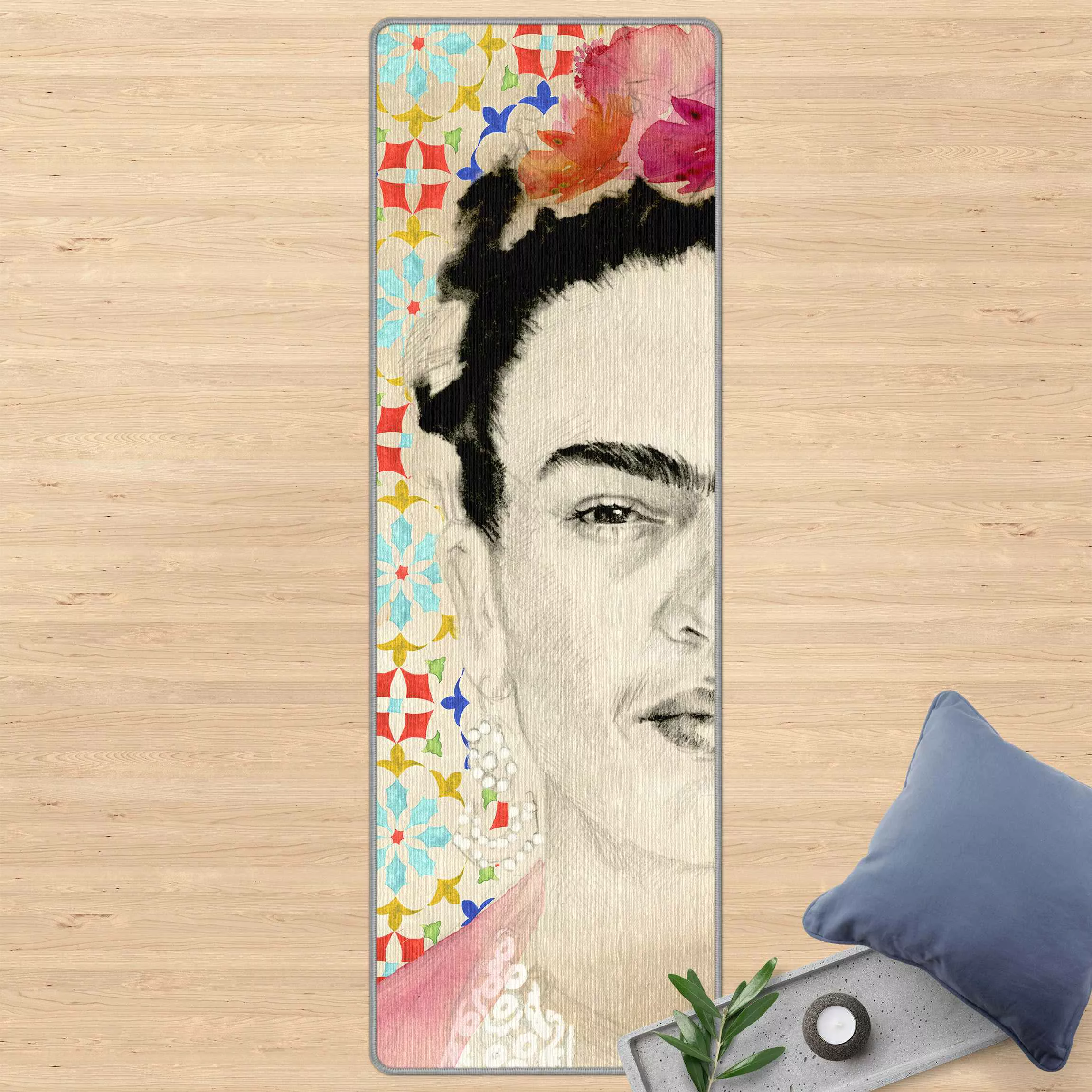 Teppich Frida mit rosa Blüten II günstig online kaufen