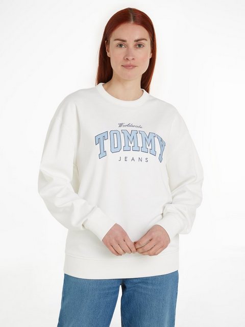 Tommy Jeans Sweatshirt TJW RLX VARSITY LUXE CREW mit gesticktem Logoschrift günstig online kaufen