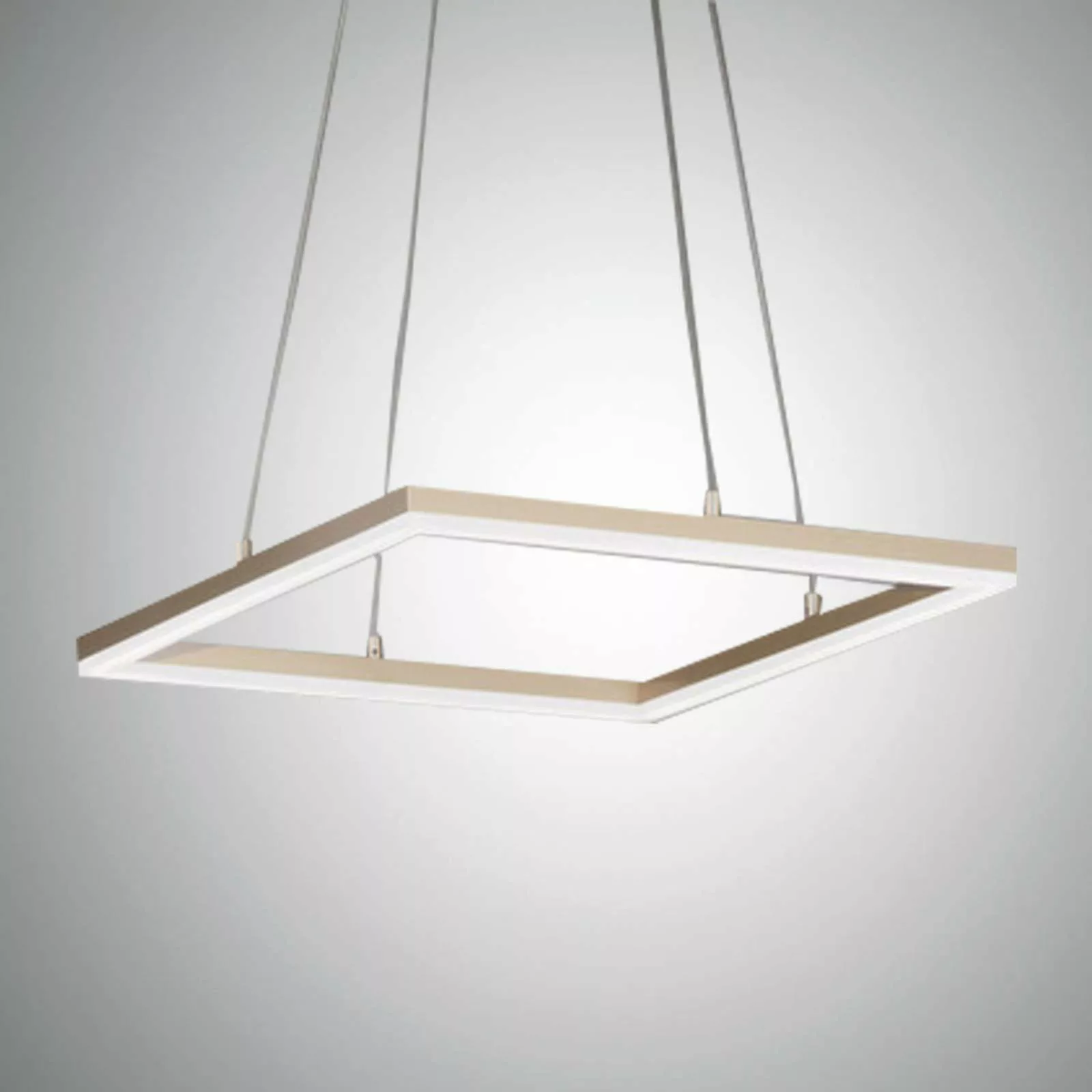 LED-Pendelleuchte Bard, 42x42cm in Mattgold-Finish günstig online kaufen