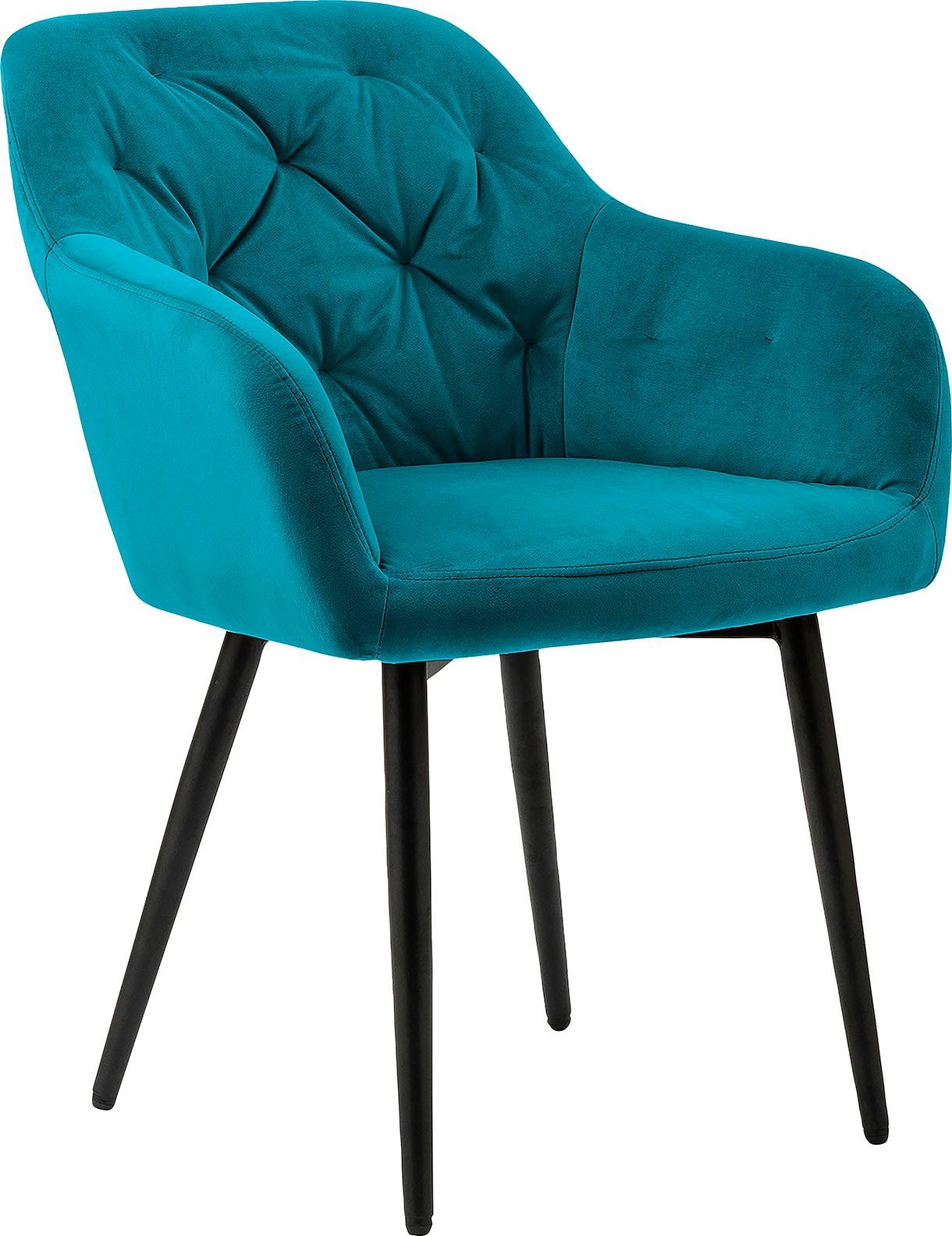 SalesFever Esszimmerstuhl, Samtvelours, Stilvoll mit eleganter Knopfheftung günstig online kaufen