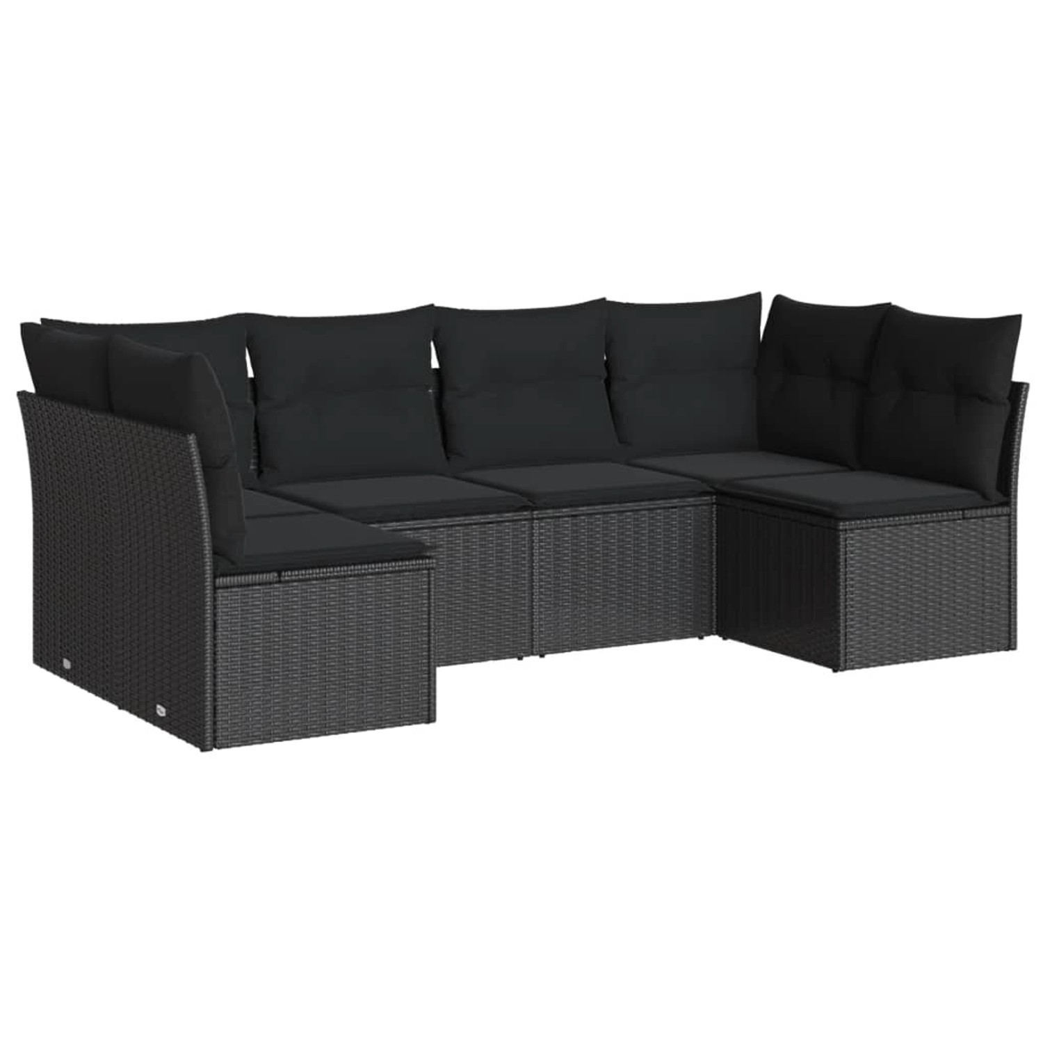 vidaXL 6-tlg Garten-Sofagarnitur mit Kissen Schwarz Poly Rattan Modell 13 günstig online kaufen