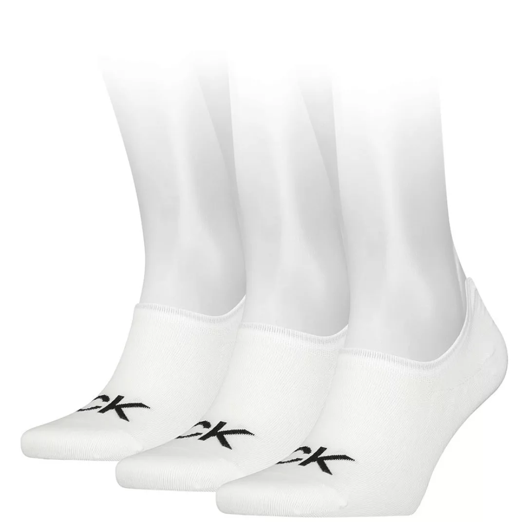 Calvin Klein Footie High Cut Logo Socken 3 Paare One Size White günstig online kaufen