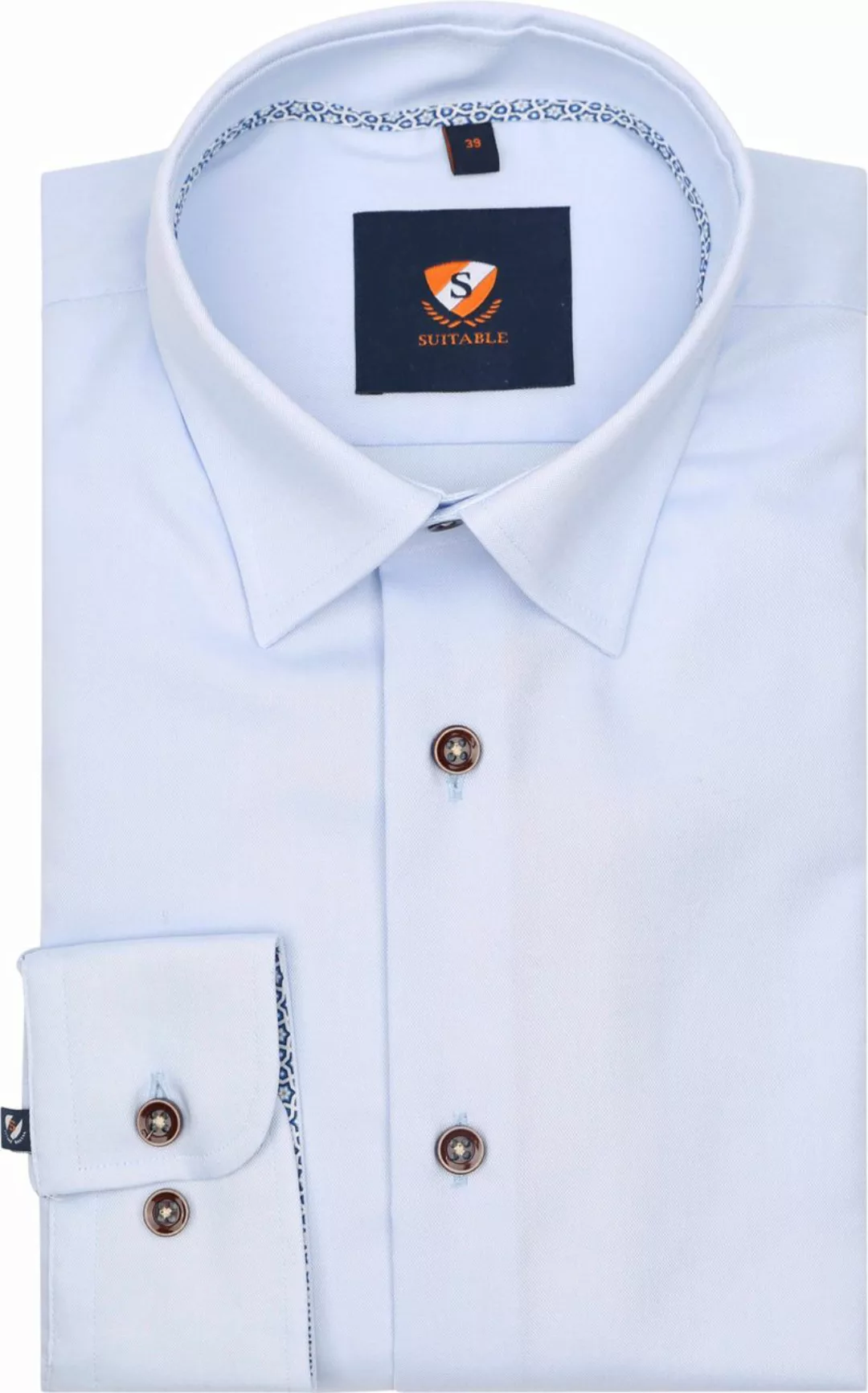 Suitable Slim-Fit Hemd Hellblau - Größe 43 günstig online kaufen