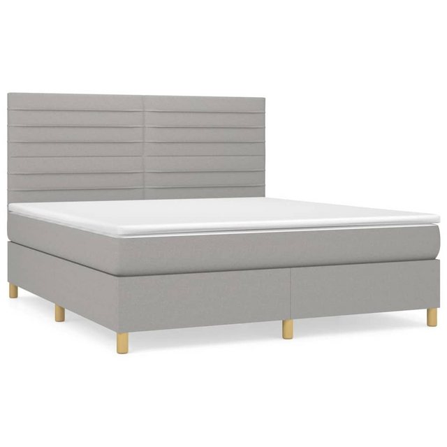 vidaXL Bettgestell Boxspringbett mit Matratze Hellgrau 180x200 cm Stoff Bet günstig online kaufen