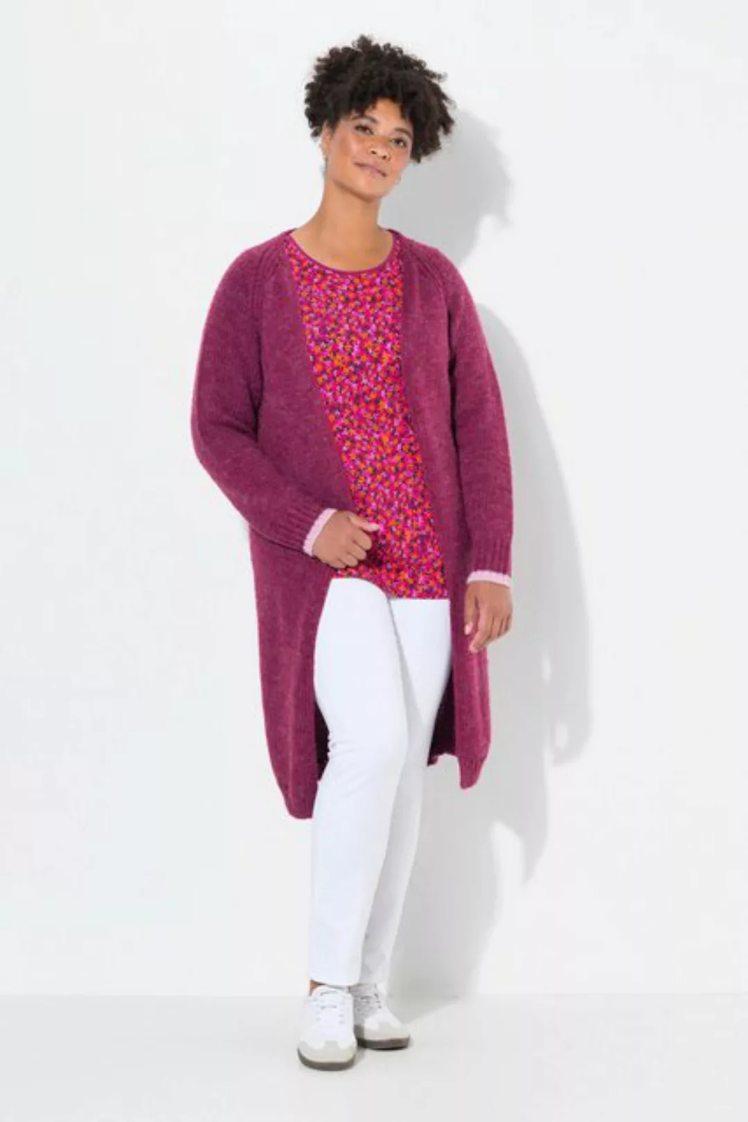 Janet & Joyce Strickjacke Long-Strickjacke offene Form Grobstrick günstig online kaufen