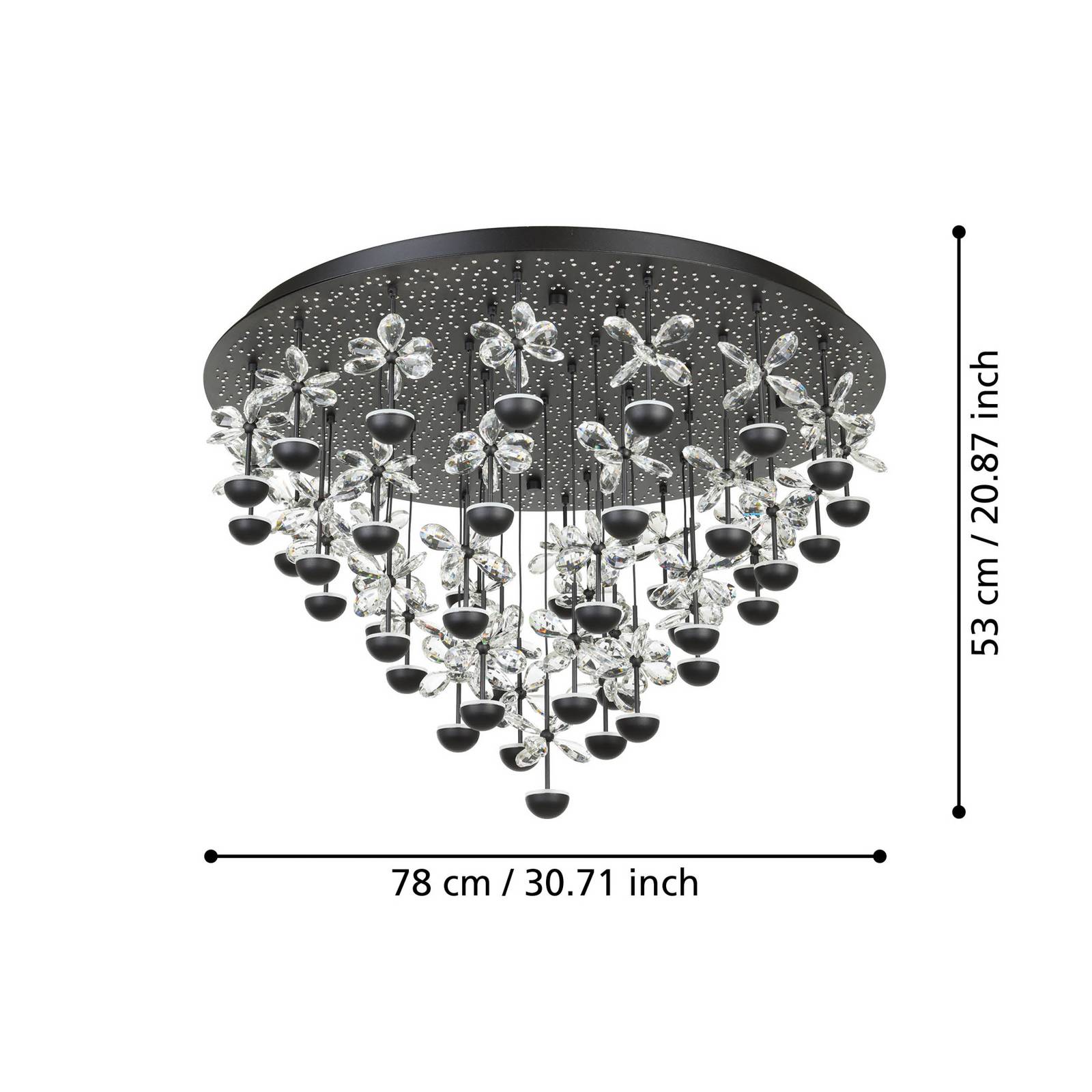 EGLO Stars Of Light LED-Deckenlampe Pianopoli schwarz Ø 78cm günstig online kaufen