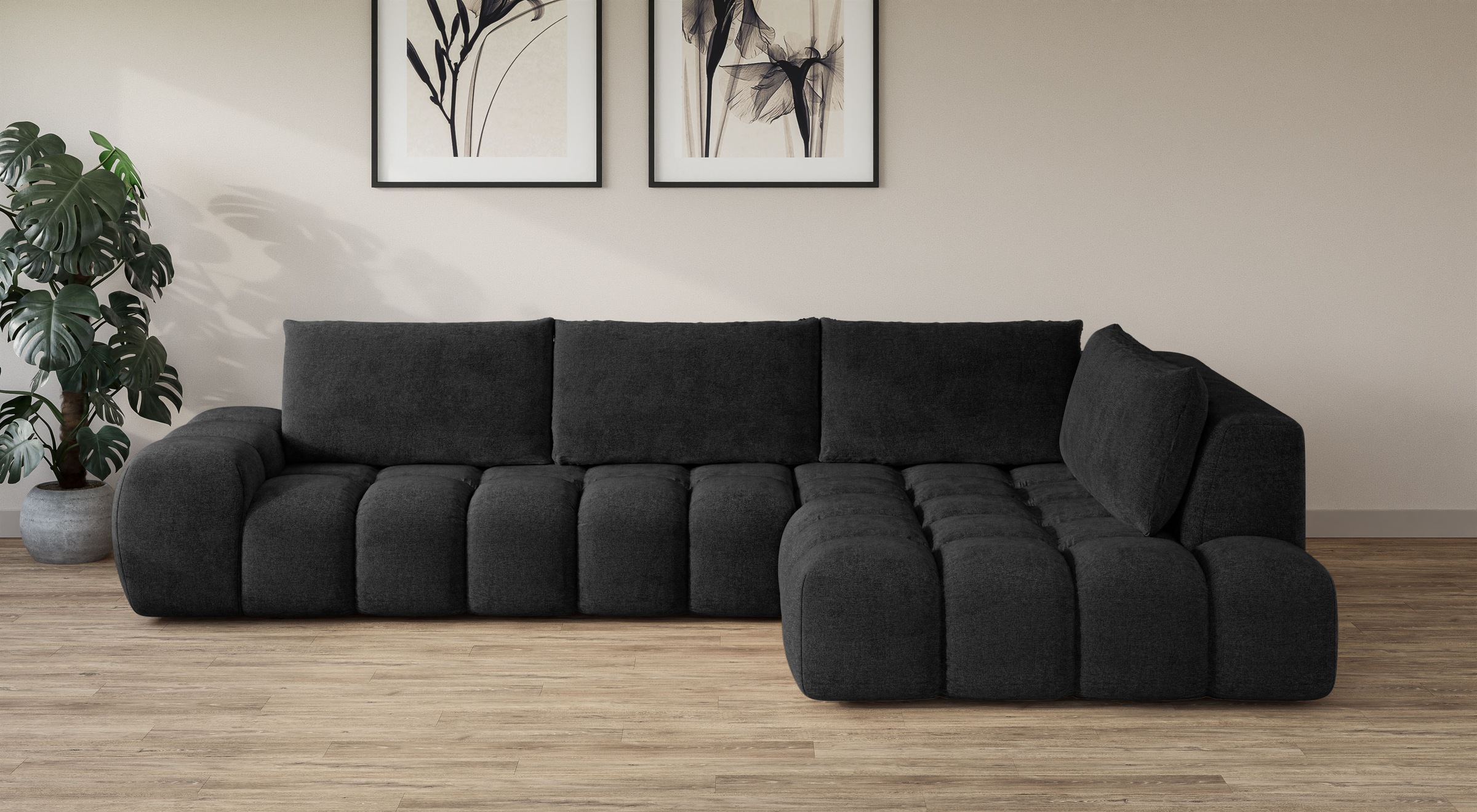 INOSIGN Ecksofa "AZITA Designsofa, elegant und bequem L-Form, Bubble-Optik" günstig online kaufen