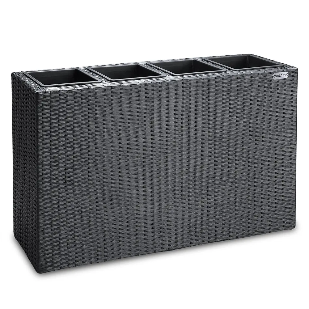 Polyrattan Blumentopf Schwarz 95x27x60cm günstig online kaufen