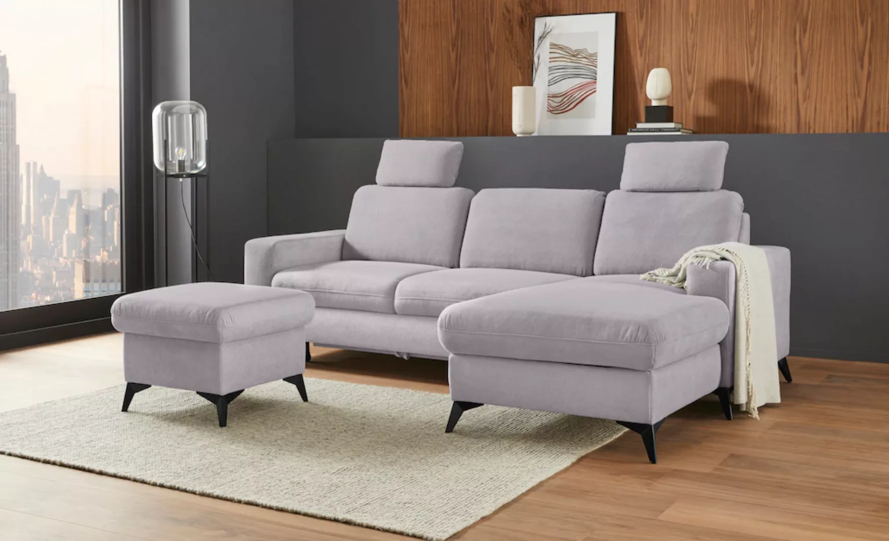 Places of Style Ecksofa "Lolland L-Form", Wahlweise mit Bettfunktion und Be günstig online kaufen