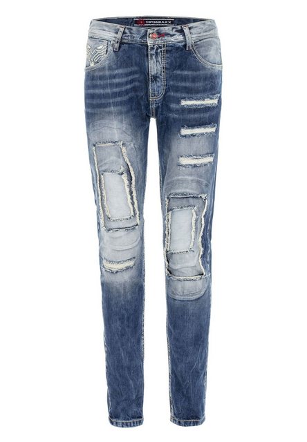 Cipo & Baxx Regular-fit-Jeans DENIM bequeme Jeans im ausgefallenen Lagen-De günstig online kaufen