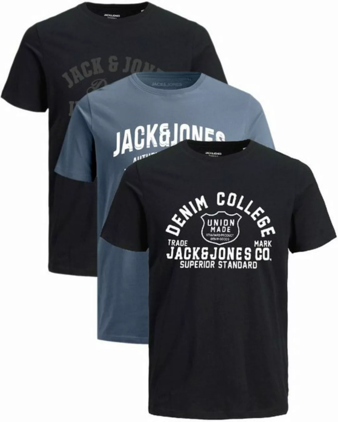 Jack & Jones Plus Print-Shirt (Spar-Set, 3er-Pack) Big Size Shirt Übergröße günstig online kaufen