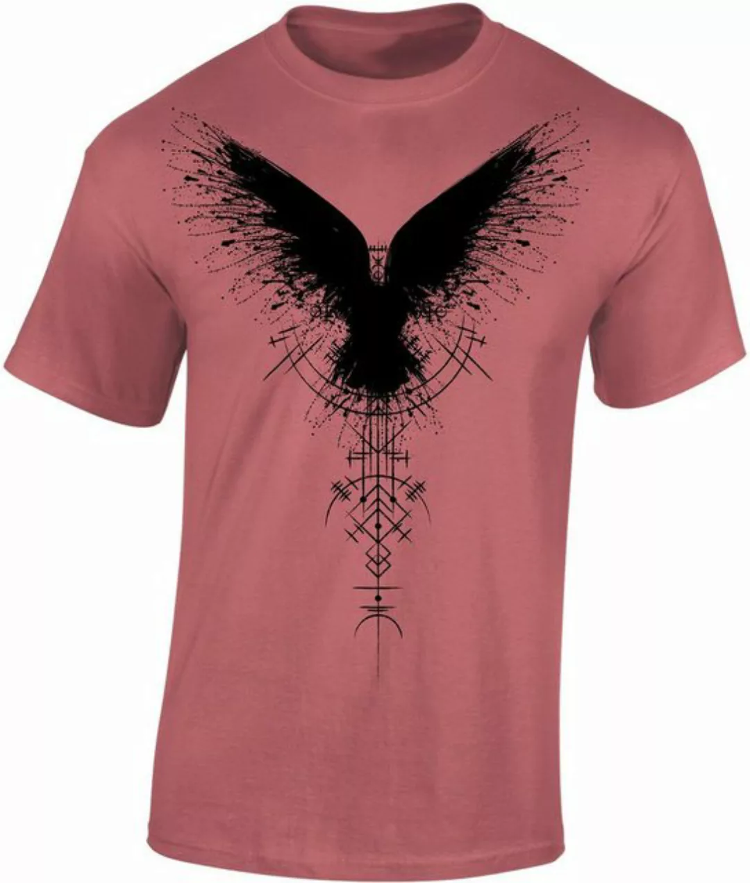 Baddery Print-Shirt Wikinger Tshirt: "Schattenrabe" - Viking Shirt Männer, günstig online kaufen