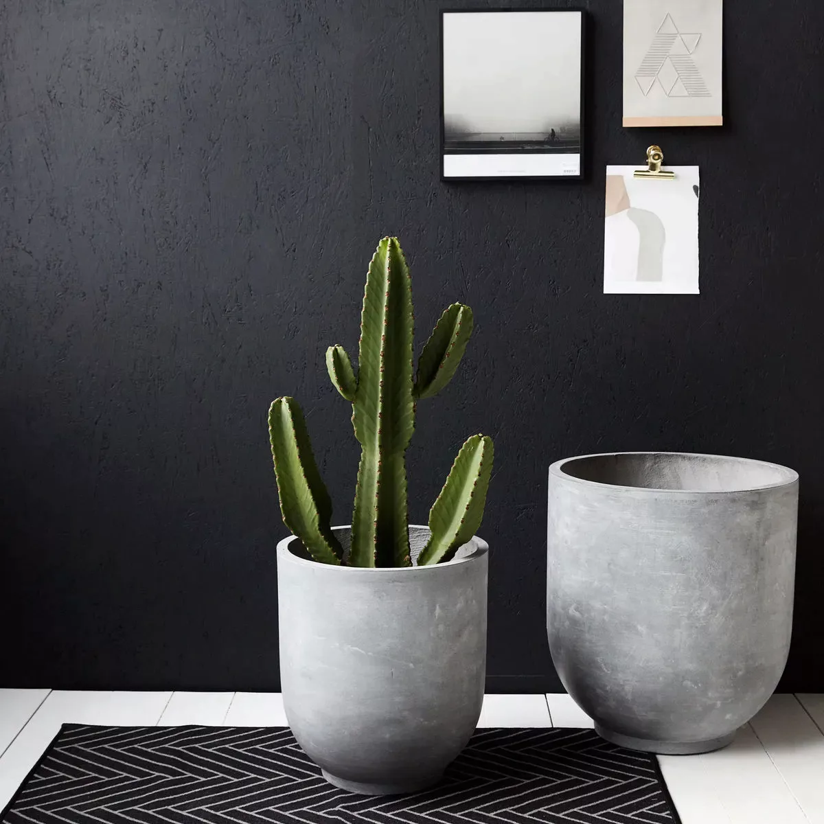 2er Blumentopf Set Gard aus Zement in Grau günstig online kaufen