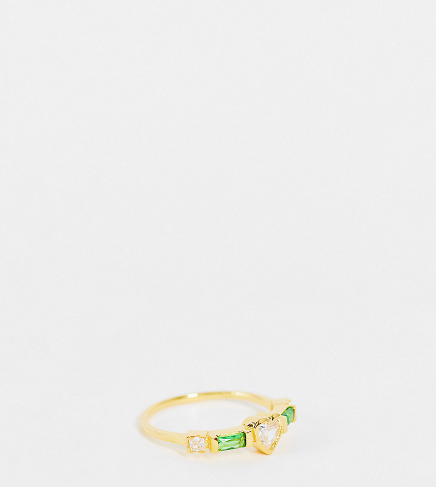 Reclaimed Vintage – Inspired – Ring aus vergoldetem Sterlingsilber im Herzd günstig online kaufen