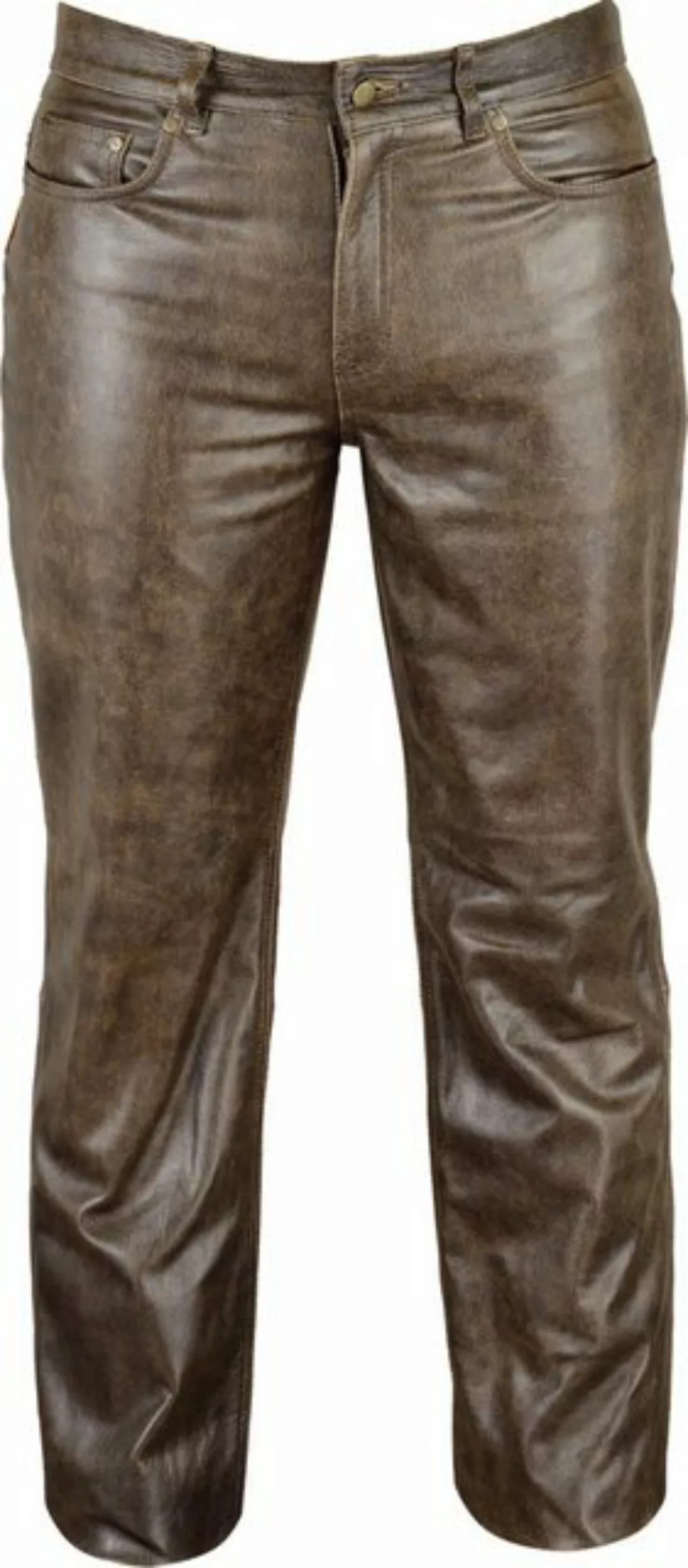 Fuente Leather Wears Lederhose Lange Herren-Lederhose Lederjeans Slimfit Rö günstig online kaufen