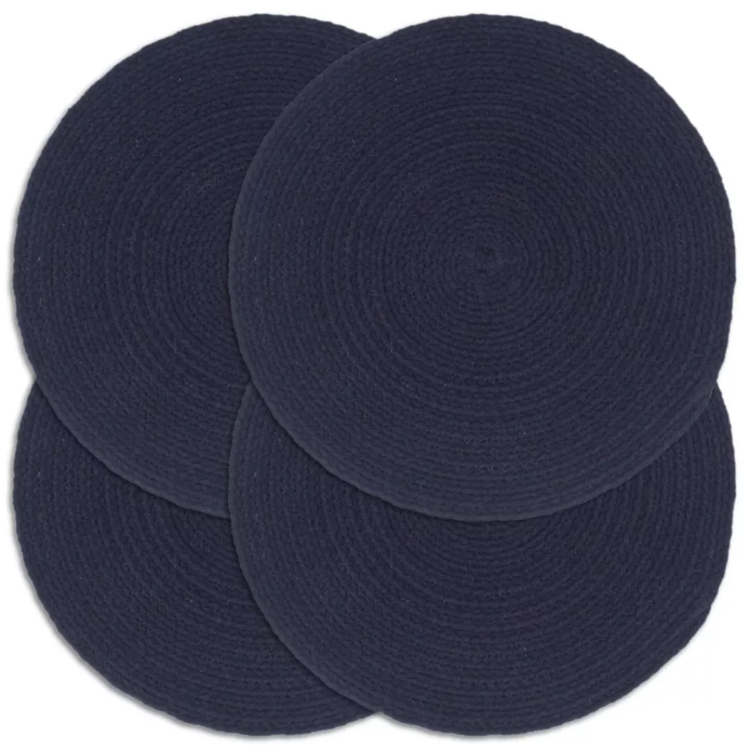 Tischsets 4 Stk. Uni Marineblau 38 Cm Rund Baumwolle günstig online kaufen