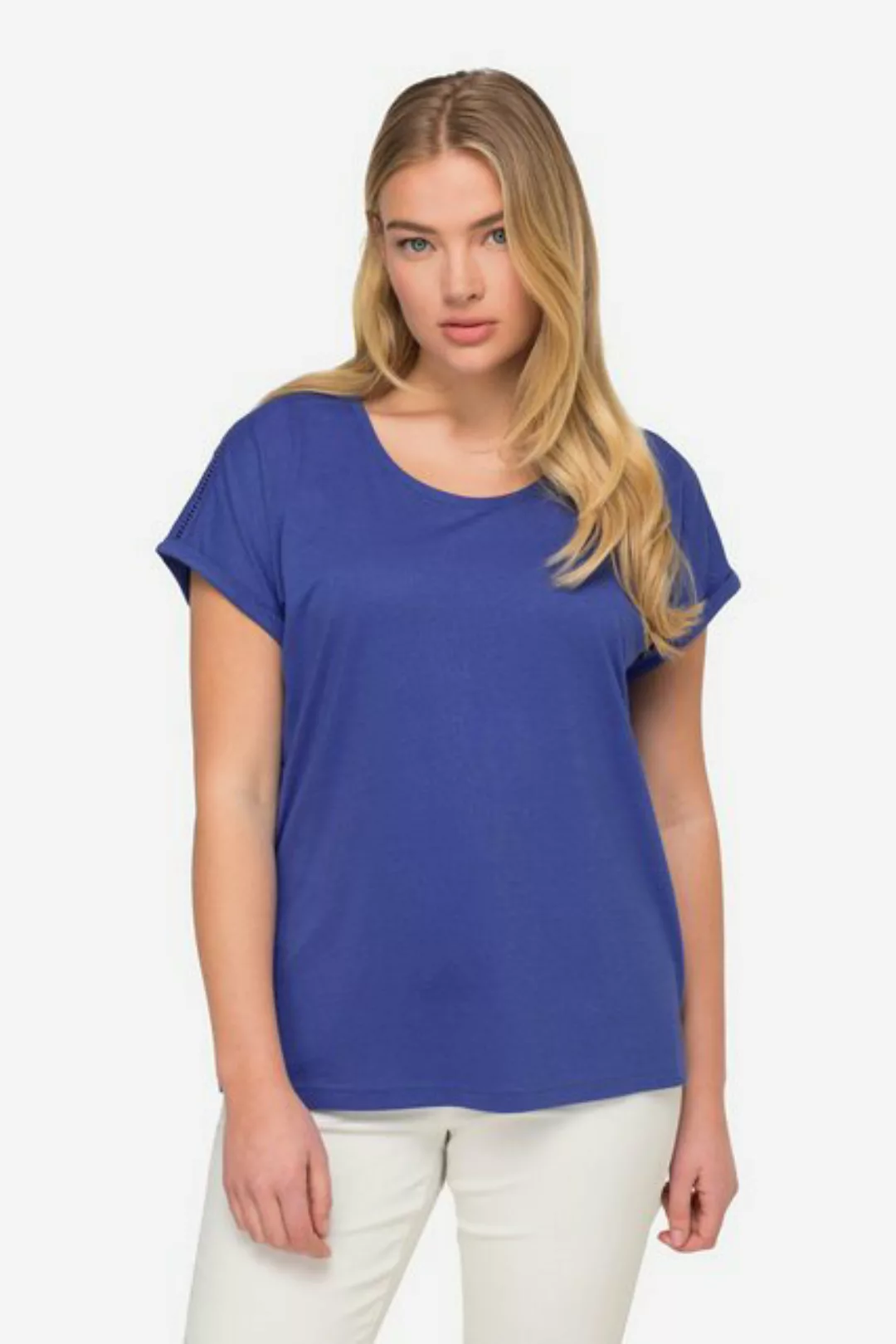 Laurasøn Rundhalsshirt T-Shirt oversized Rücken-Ausschnitt Halbarm günstig online kaufen
