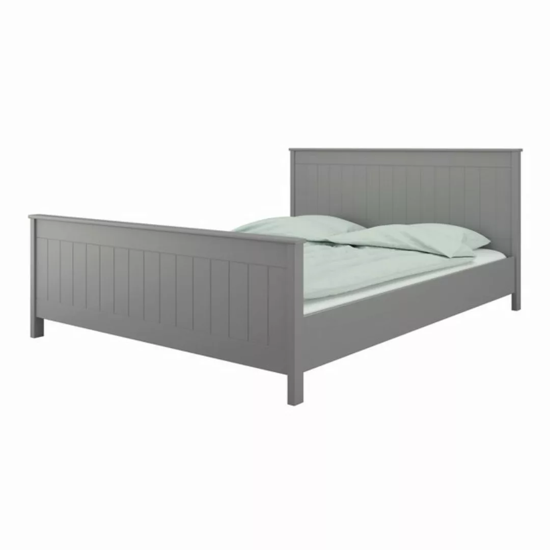 STEENS Holzbett, Landhaus Bettgestell 180x200cm Doppelbett Gästebett grau günstig online kaufen