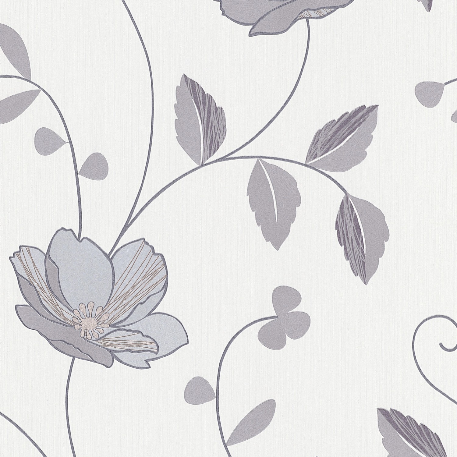 Bricoflor Blumentapete in Taupe günstig online kaufen