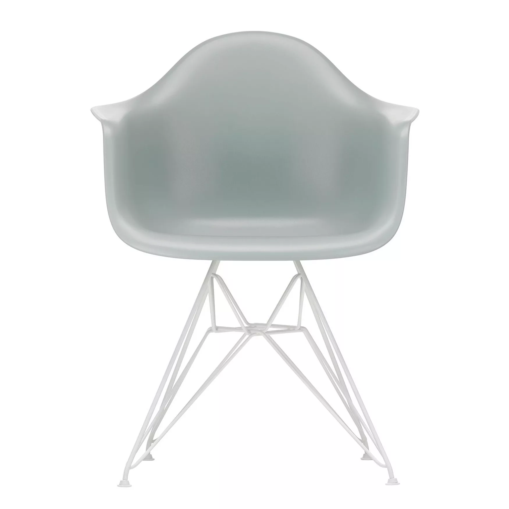 Vitra - Eames Plastic Armchair DAR Gestell weiß - hellgrau/Sitzschale Polyp günstig online kaufen