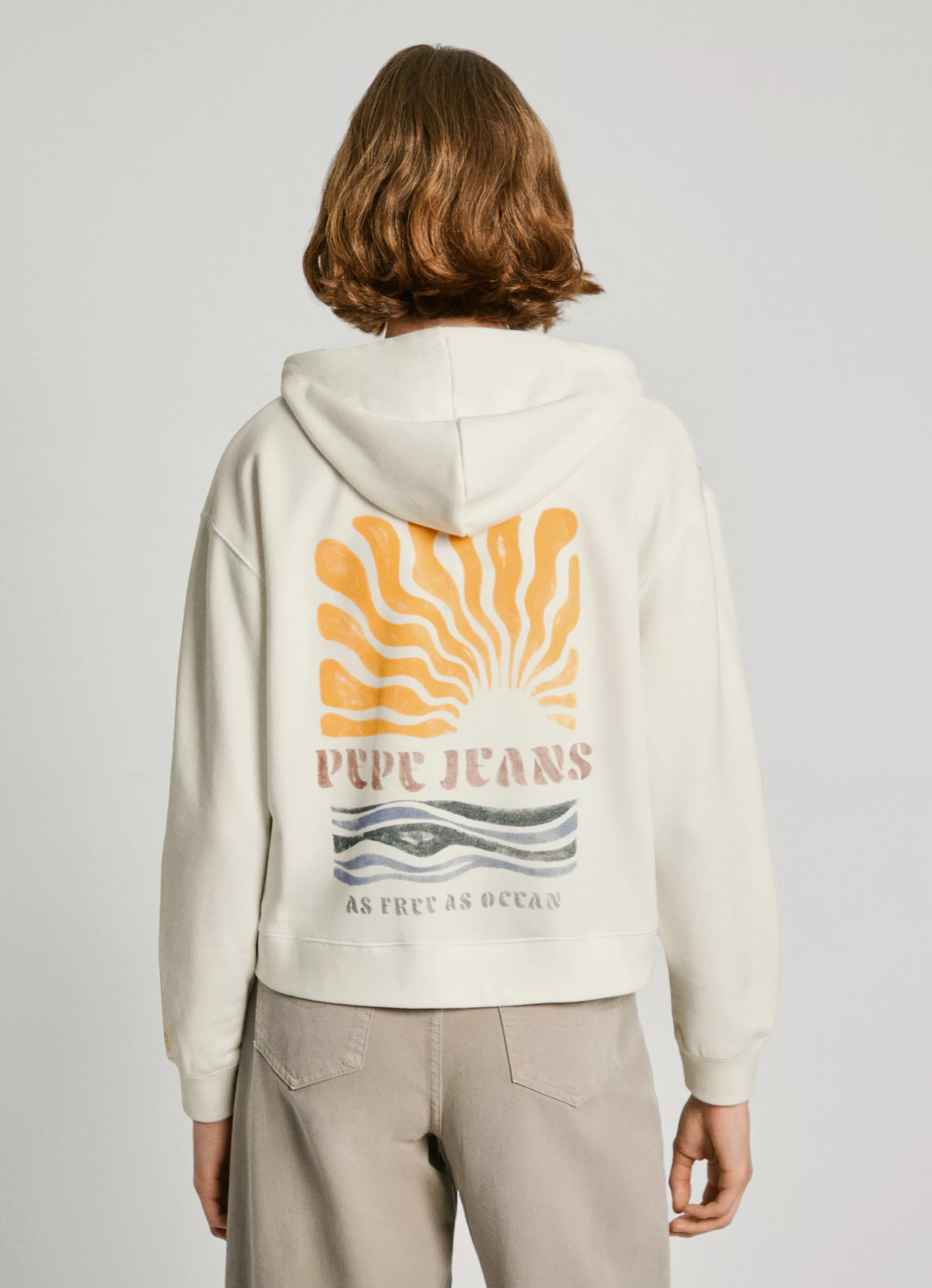 Pepe Jeans Sweatjacke "EDNA", mit großem coloriertem Rückenprint günstig online kaufen