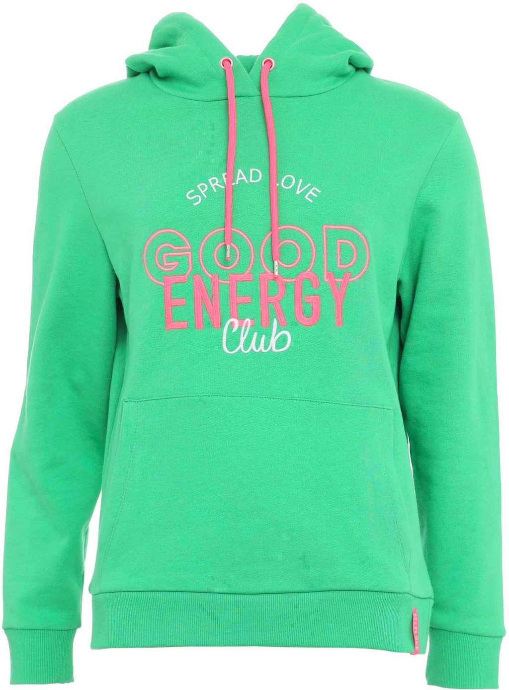 Zwillingsherz Kapuzensweatshirt, mit "Good Energy"-Stickerei und pinken Kor günstig online kaufen