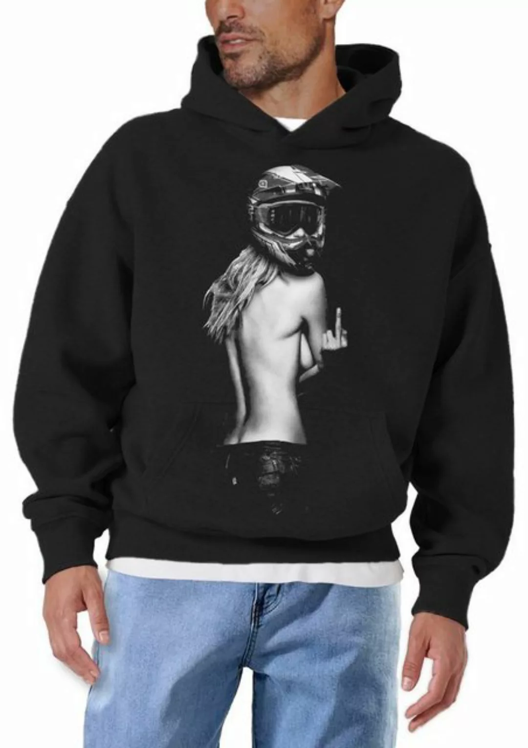 MAKAYA Kapuzenpullover Herren Sweatshirt Kapuze Motorrad Helm Biker Geschen günstig online kaufen