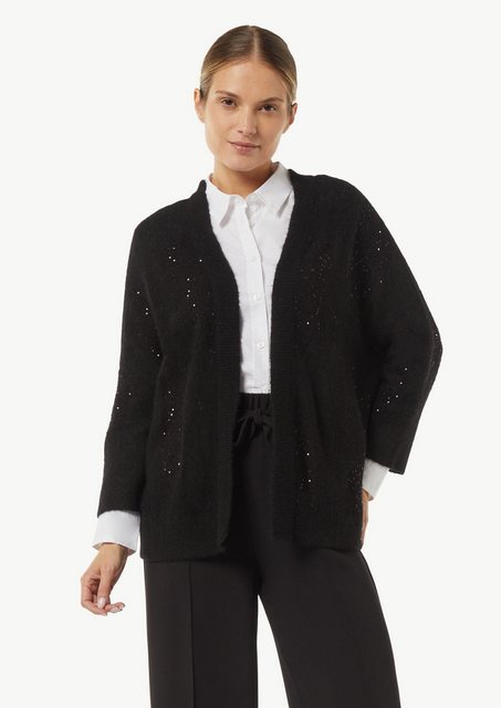 Comma Strickjacke Strickjacke aus Alpakamix mit Pailletten Pailletten günstig online kaufen