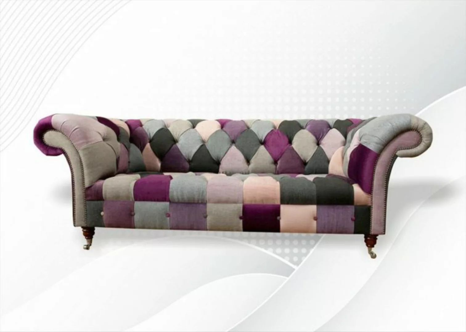 JVmoebel Chesterfield-Sofa Chesterfield 3 Sitzer Design Sofa Couch 225 cm, günstig online kaufen