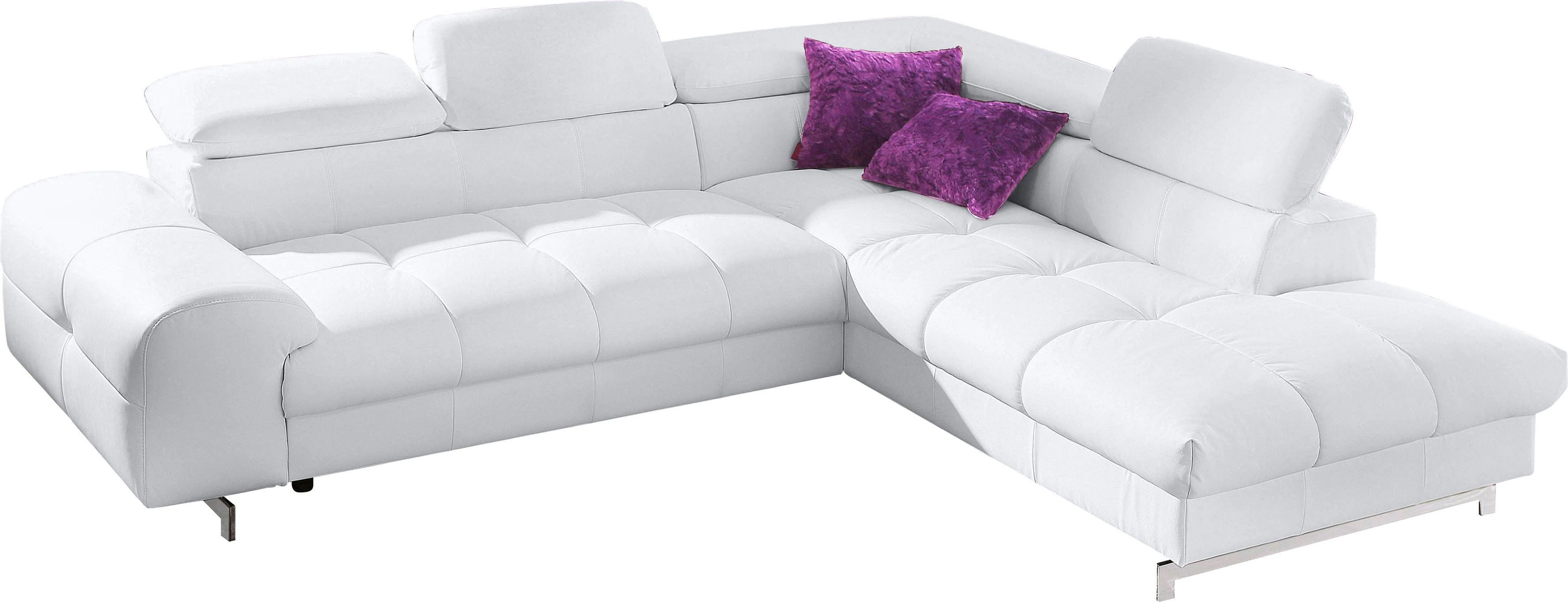 COTTA Ecksofa "Chef L-Form", mit Kopfteilverstellung, edle Metallkufen, wah günstig online kaufen