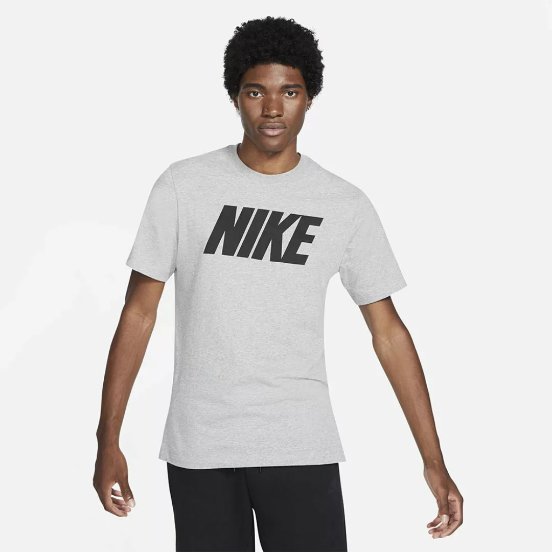 Nike Sportswear Icon Block Kurzarm T-shirt S Dark Grey Heather / Black günstig online kaufen