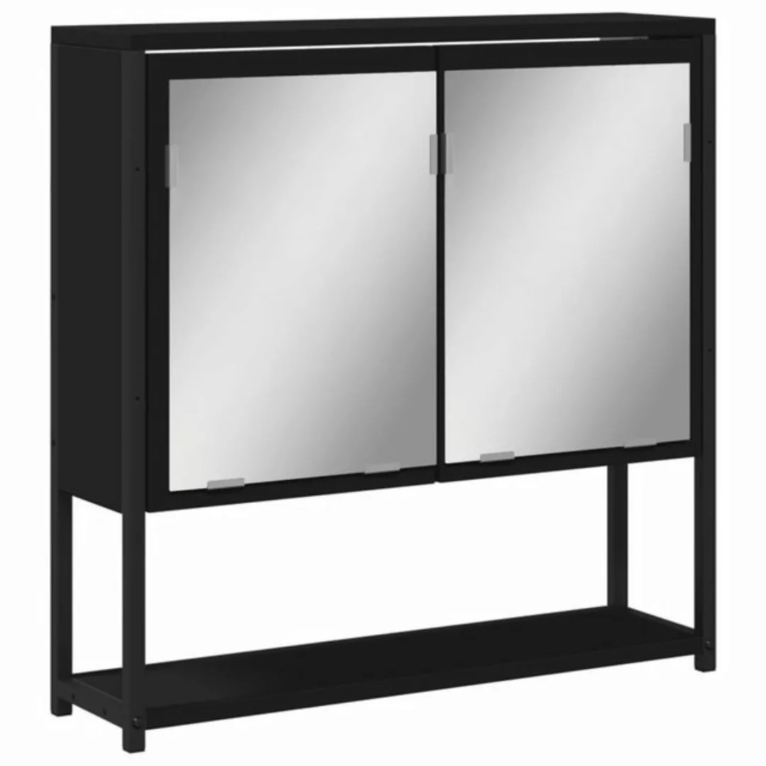 vidaXL Badezimmerspiegelschrank Bad-Spiegelschrank Schwarz 60x16x60 cm Holz günstig online kaufen