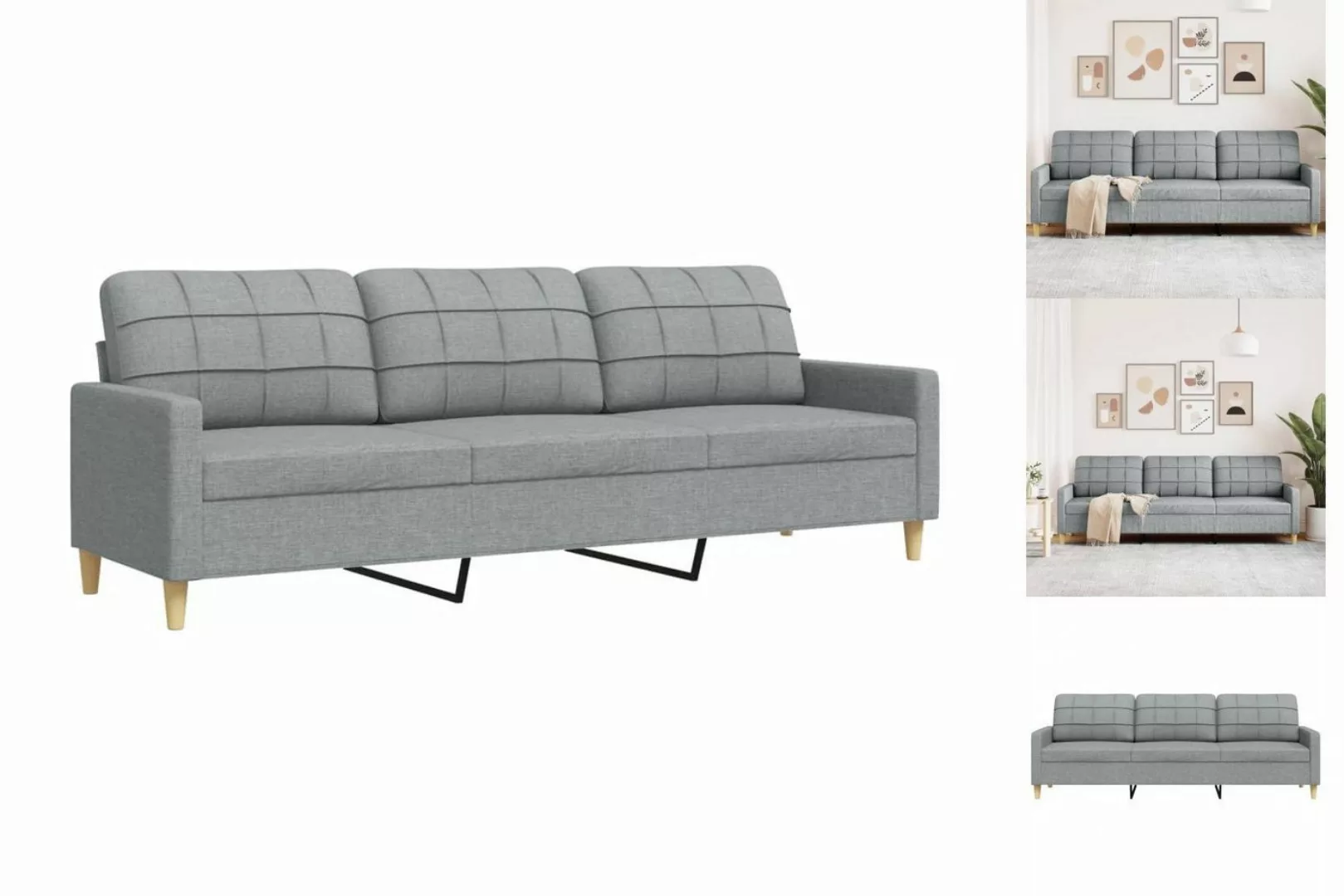 vidaXL Sofa 3-Sitzer-Sofa Taupe 210 cm Stoff günstig online kaufen