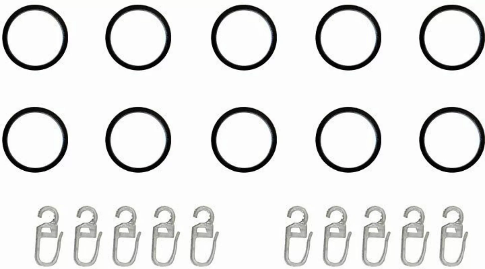 indeko Gardinenring, Gardinenstangen, (Set, 10-St., mit günstig online kaufen