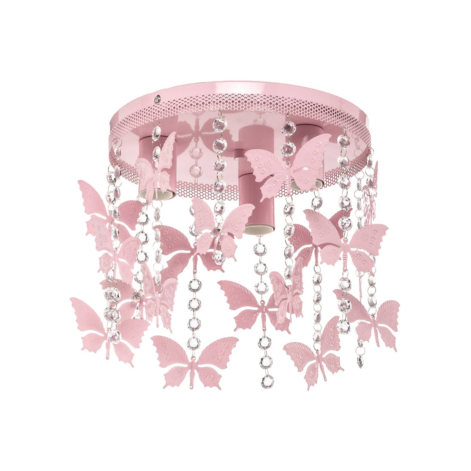 Deckenleuchte Angelica in Pink mit Schmetterlingen günstig online kaufen