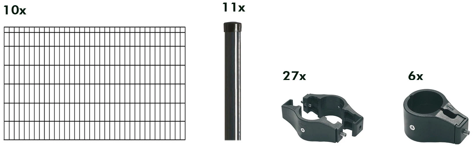 KRAUS Einstabmattenzaun "Dino-Trend-Z42", anthrazit, 120 cm hoch, 10 Elemen günstig online kaufen