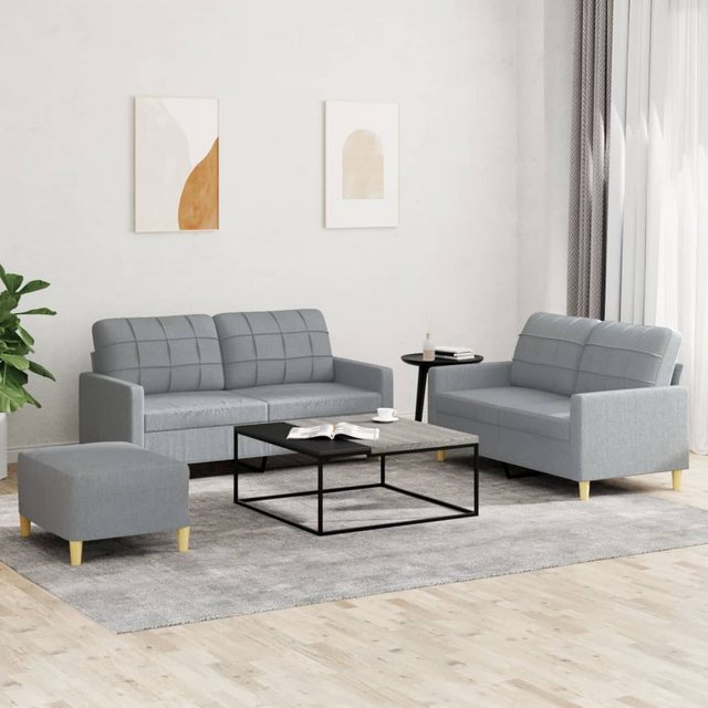 vidaXL Sofa 3-tlg. Sofagarnitur mit Kissen Weinrot Stoff günstig online kaufen