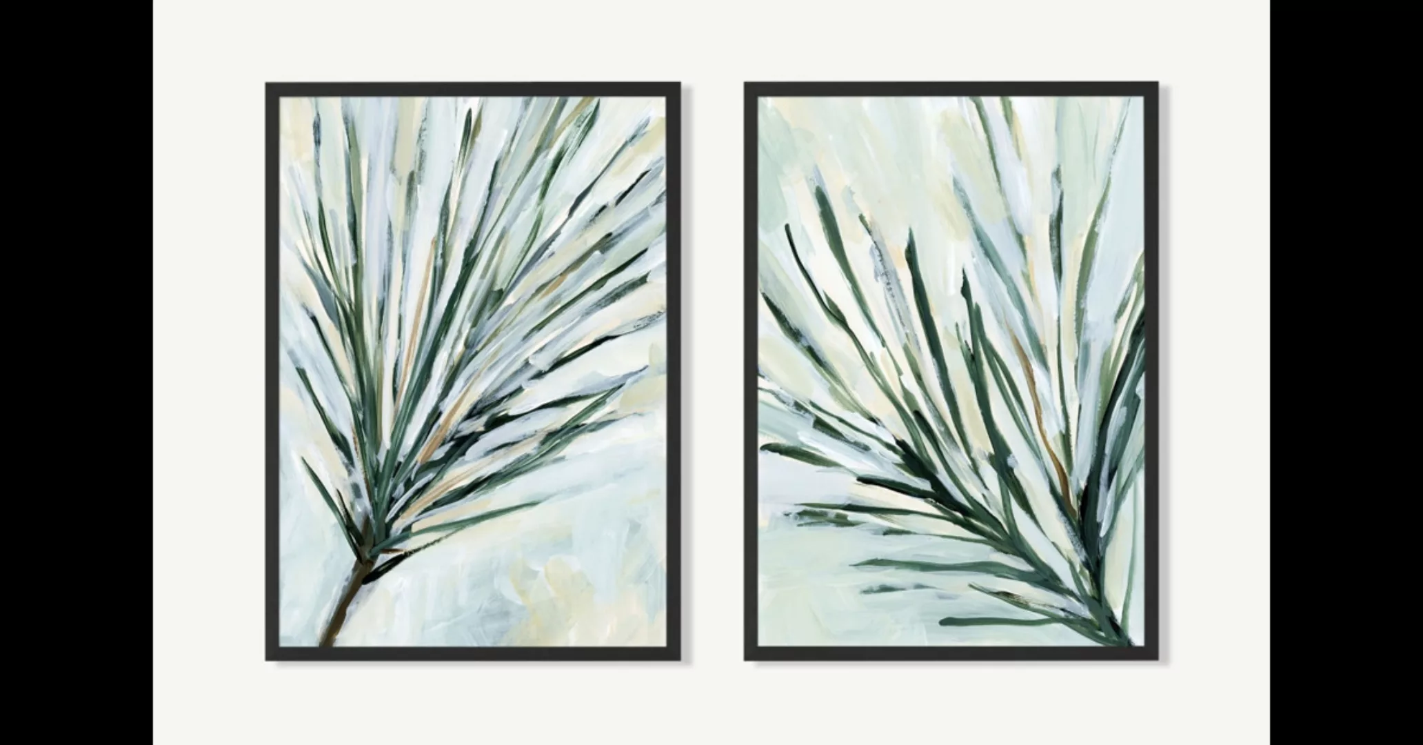 Pines In The Wind 2 x gerahmte Kunstdrucke von Jetty Home (A2) - MADE.com günstig online kaufen