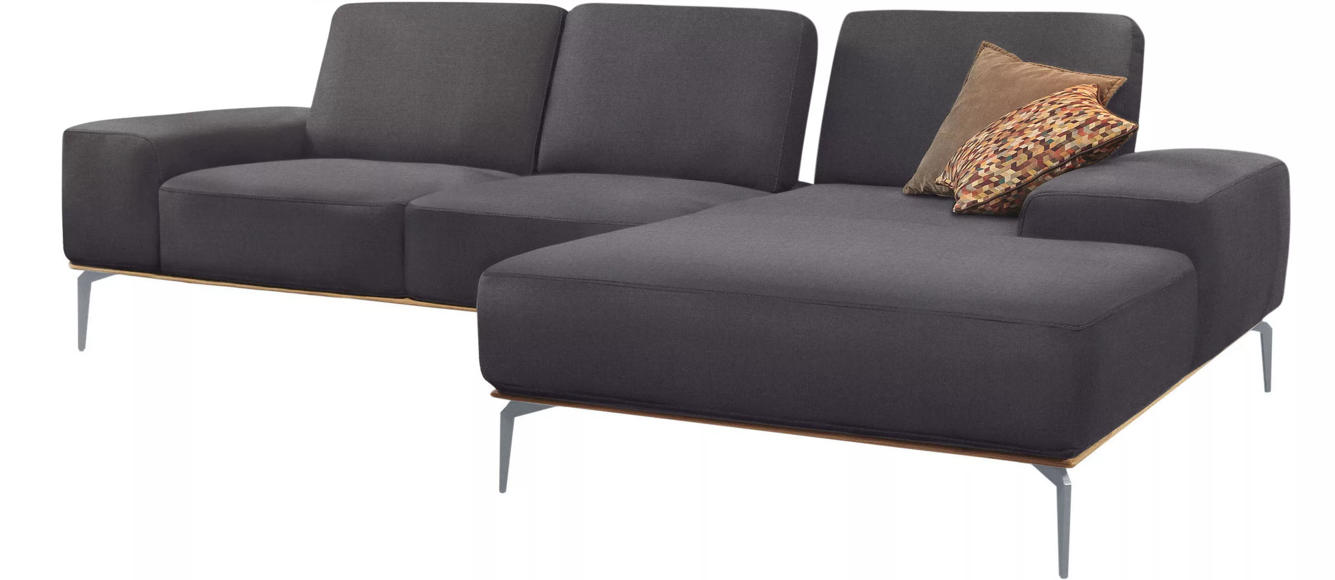 W.SCHILLIG Ecksofa run, mit elegantem Holzsockel, Füße in Silber matt, Brei günstig online kaufen