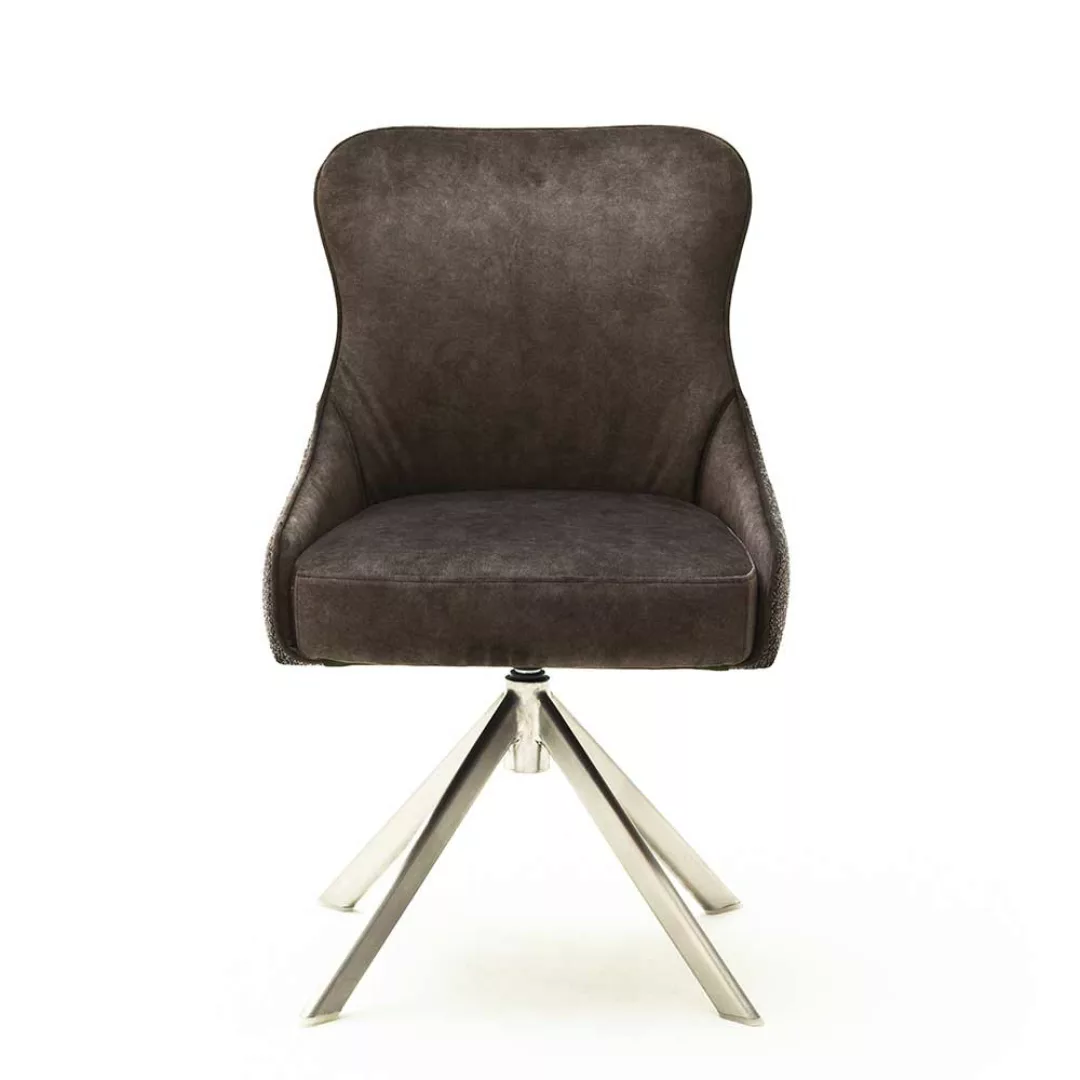 Drehbare Stühle in Hellbraun Stoff modern (2er Set) günstig online kaufen