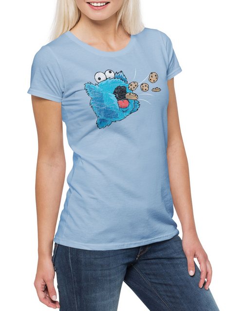 Urban Backwoods Print-Shirt Pop Star Cookie Monster Damen T-Shirt Super Coo günstig online kaufen