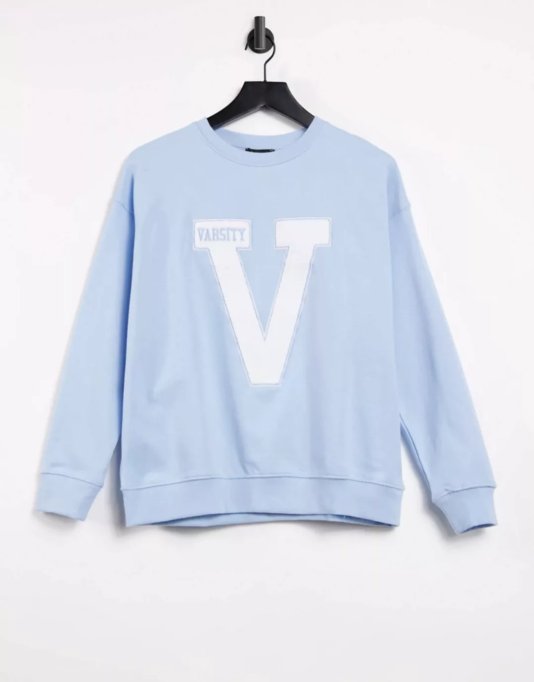 New Look – Oversize-College-Sweatshirt in Hellblau günstig online kaufen