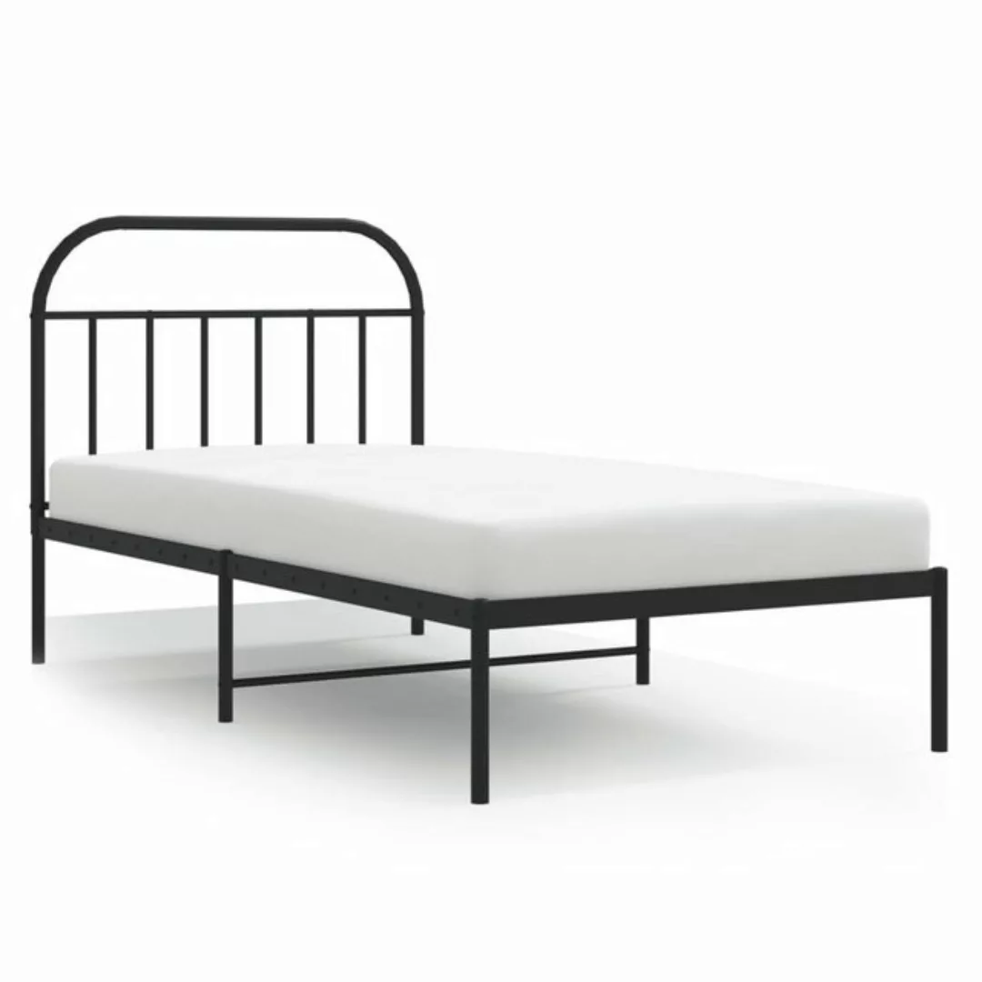 furnicato Bettgestell mit Kopfteil Metall Schwarz 100x190 cm (1-tlg) günstig online kaufen