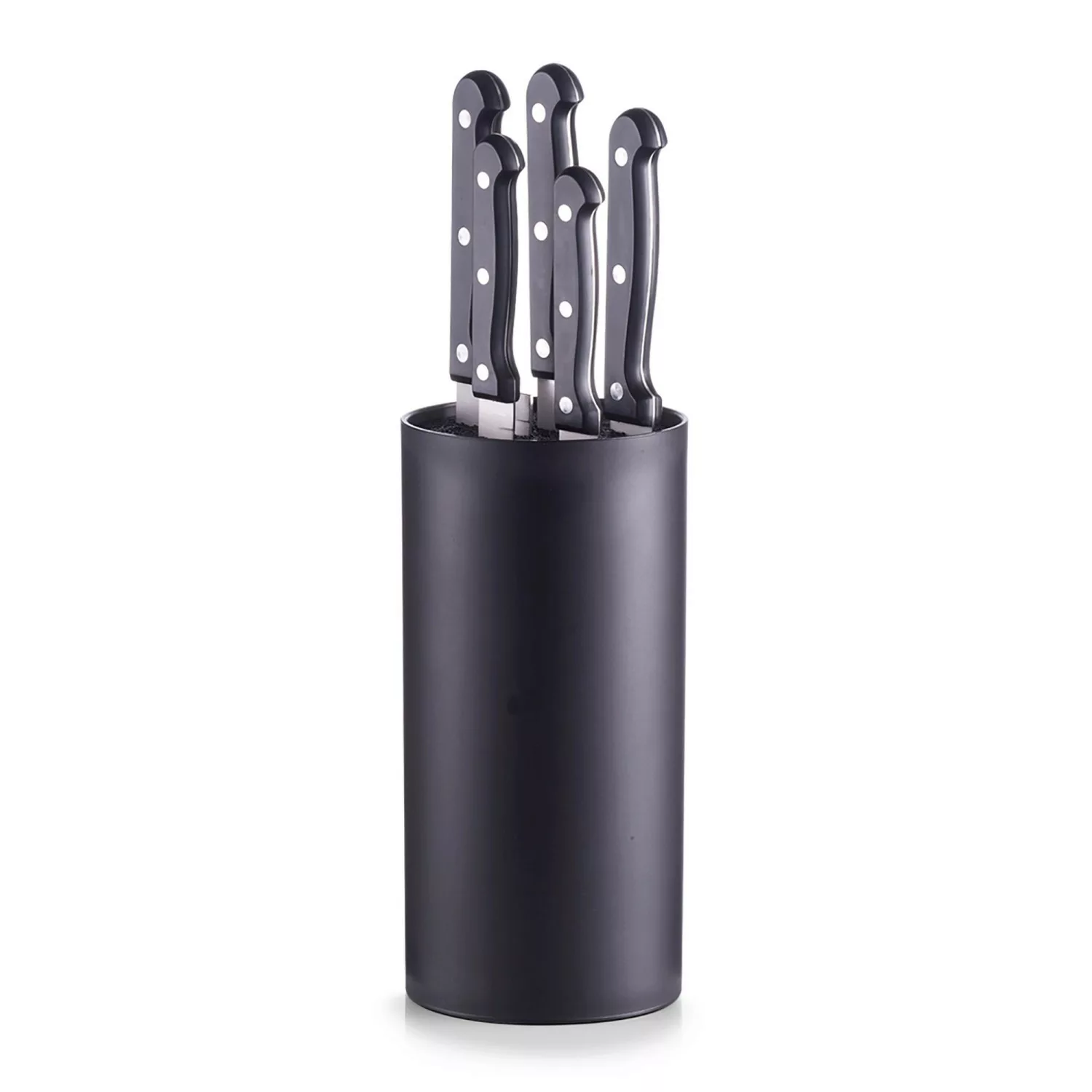 Zeller Messerblock-Set Kunststoff/Edelstahl 6-teilig Schwarz günstig online kaufen