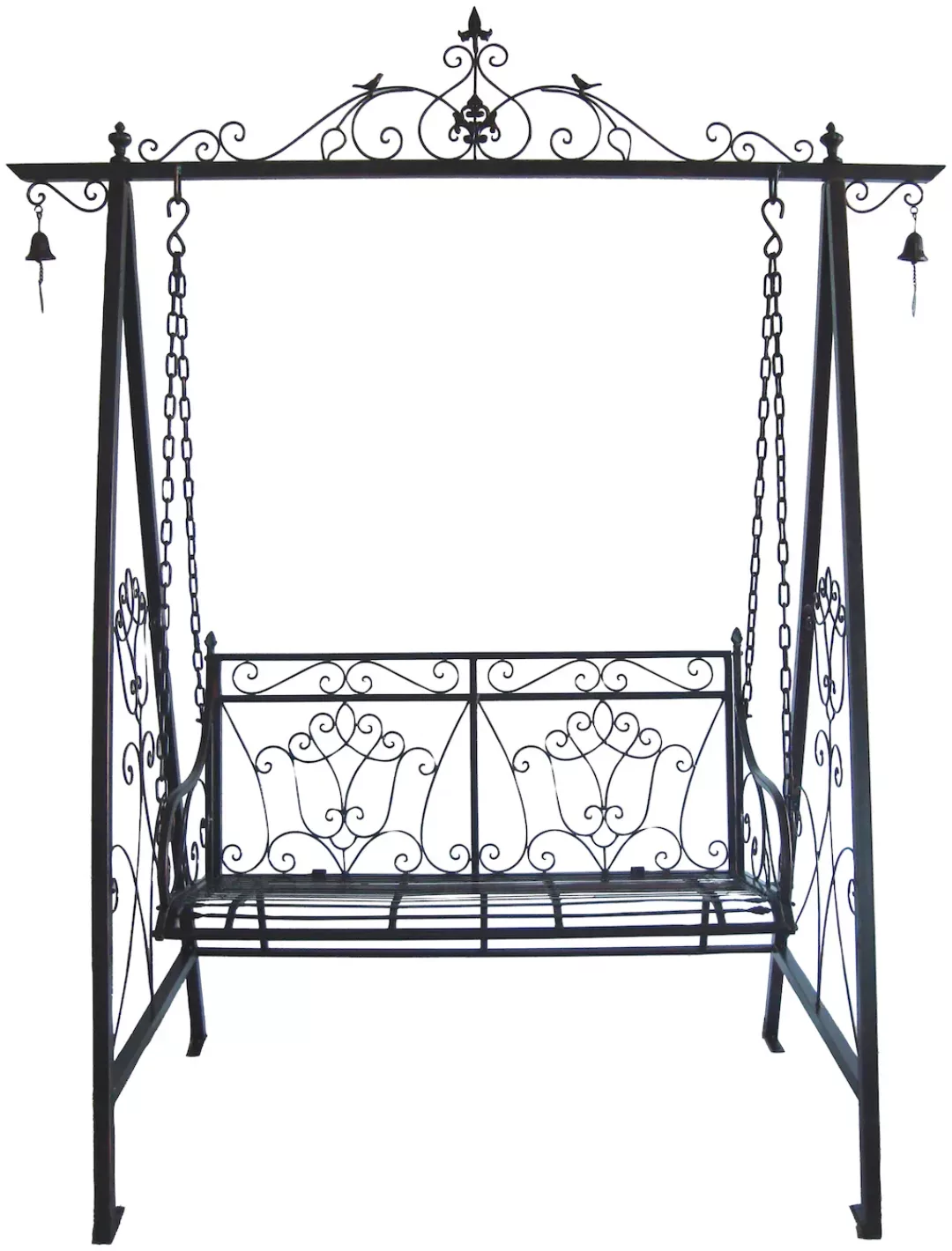 Garden Pleasure Schaukel Kari aus Metall 220 cm x 178 cm x 90 cm Schwarz günstig online kaufen