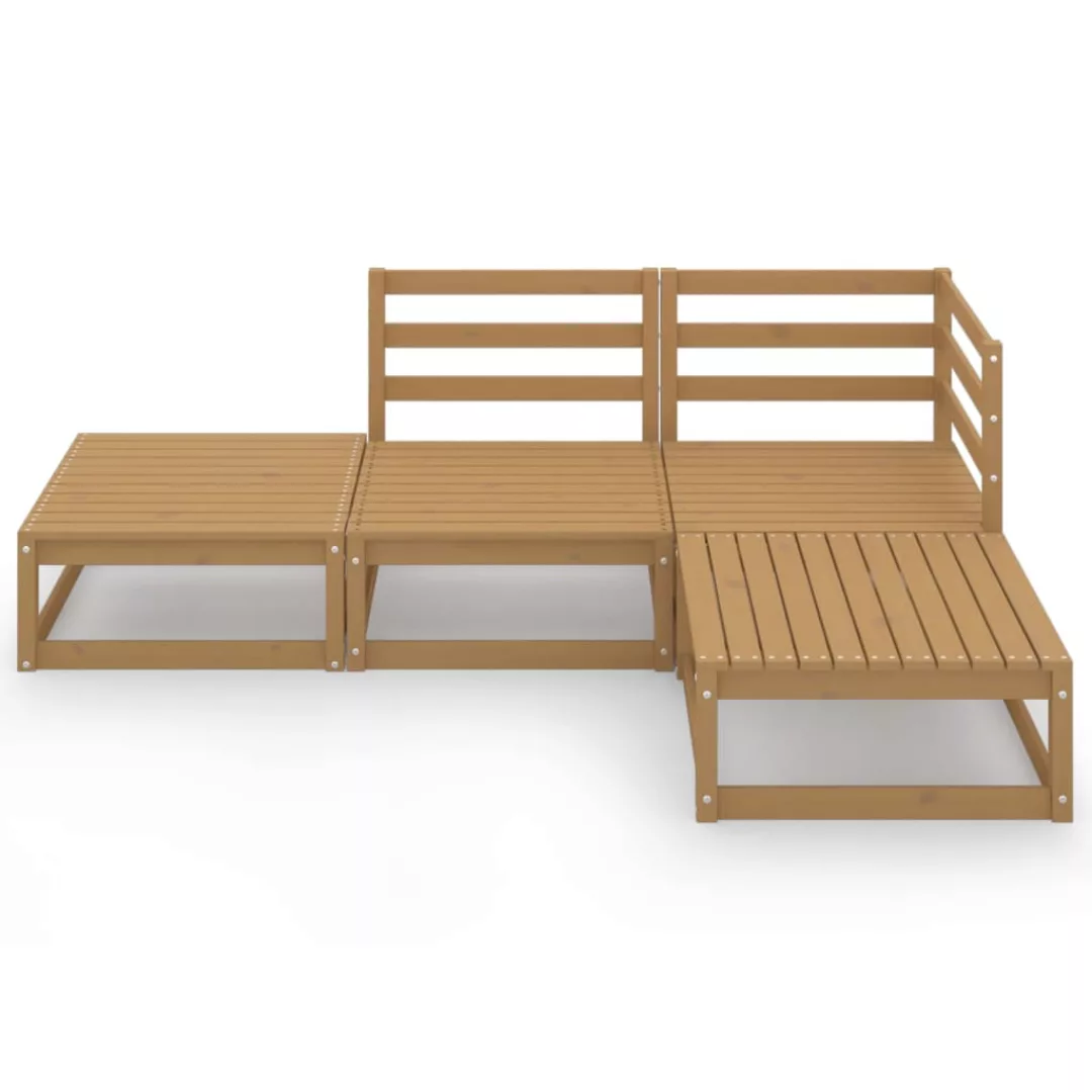 4-tlg. Garten-lounge-set Honigbraun Massivholz Kiefer günstig online kaufen