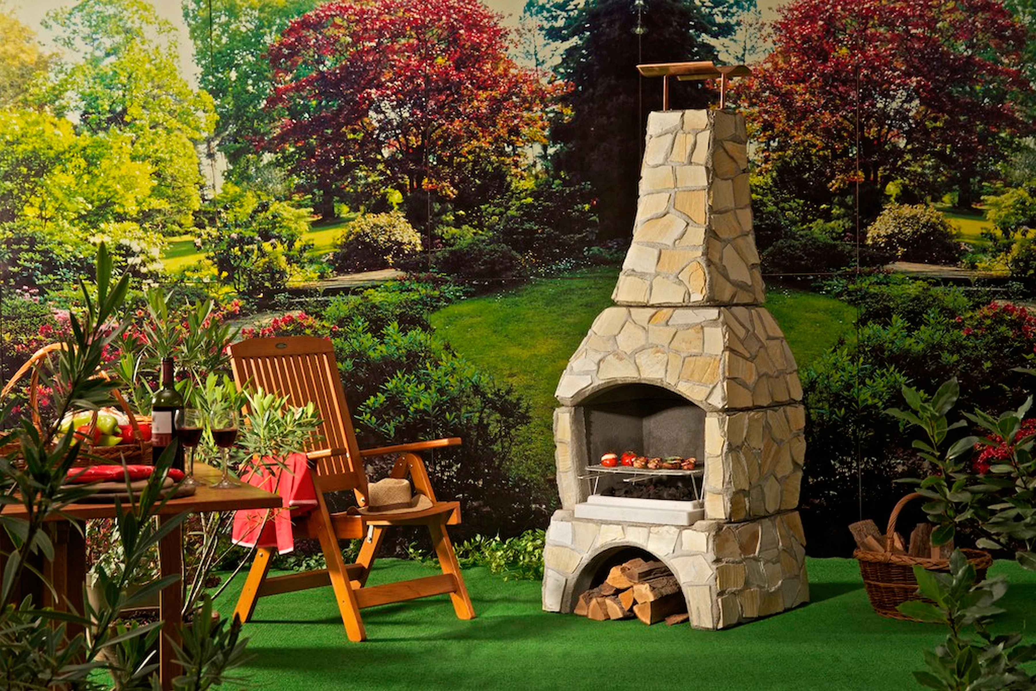 WELLFIRE Grillkamin "Landau", BxTxH: 80x77x202 cm günstig online kaufen